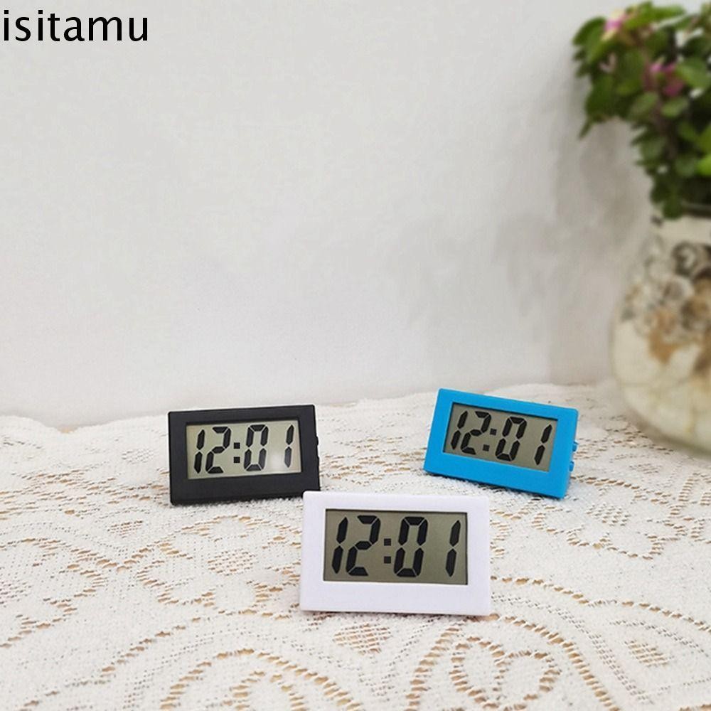 Isitaft นาฬิกาสามเหลี่ยมขนาดเล็ก, นาฬิกาดิจิตอลตั้งโต๊ะขนาดเล็กปิดเสียง, สํานักงานอิเล็กทรอนิกส์เรียบง่าย ABS สร้างสรรค์