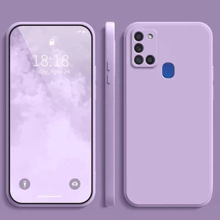 เคส Samsung A21S สีทึบ Samsung A21S เคสซิลิโคนป้องกันการตกสีธรรมดาเรียบง่าย YT