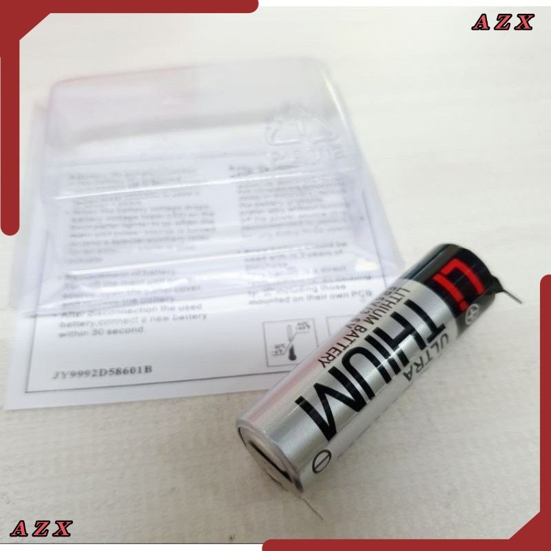 ER6V/3.6V Toshiba แบตเตอรี่ลิเธียมPLCขาลงปริ้น Industrial Battery ของแท้!! เปิดบิลได้