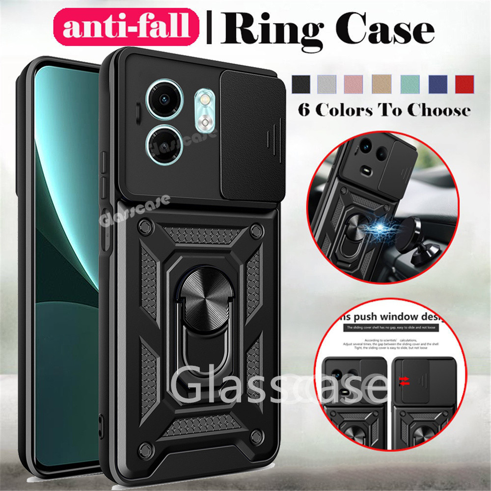 ปลอกสําหรับ Infinix Smart 9 8 7 pro 8pro smart9 smart8 smart8pro smart7 infinixSmart9 เคสโทรศัพท์เกราะโลหะแหวนวงเล็บ Stent Push กล้องกันกระแทกป้องกันปลอกปกแข็ง