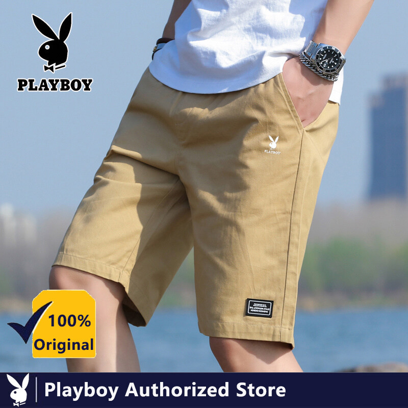 Playboy Beach Pants Mens Trend Slim Cotton Mens Summer Leisure Pants