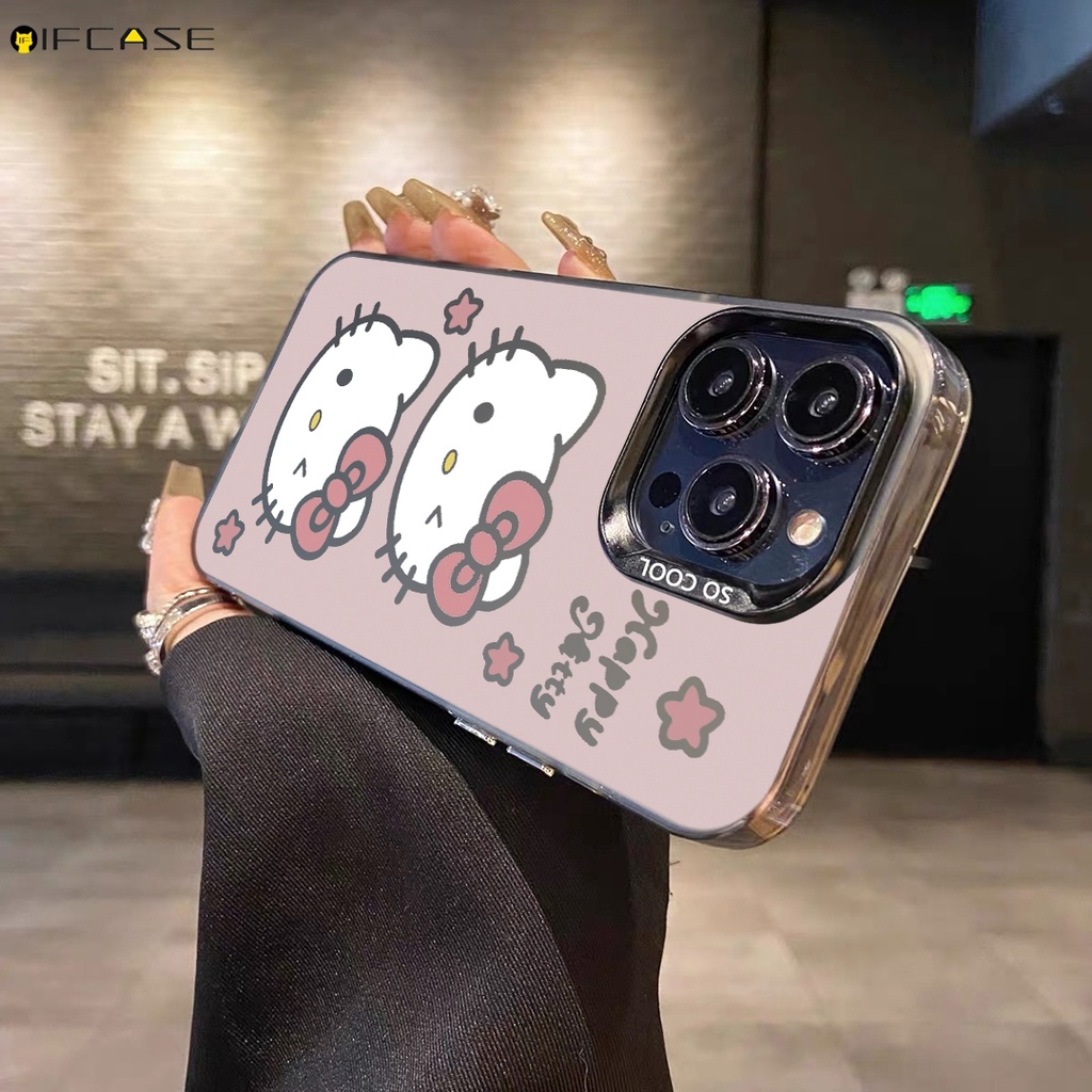 สําหรับ Xiaomi 14T 14 13 13T 12 12S 12T Pro Ultra 12X เคสโทรศัพท์ Hello Kitty HelloKitty แมวน่ารักการ์ตูนสีชมพูสีม่วงสีดําหรูหราเลเซอร์ Frosted Soft Casing Cases กรณีปกหลัง