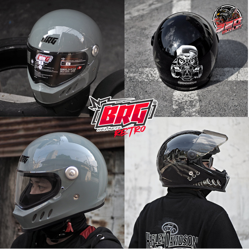 320SP OUTLET หมวกกันน็อคเต็มใบ BRG helmet รุ่น Retro ทรงคลาสสิค