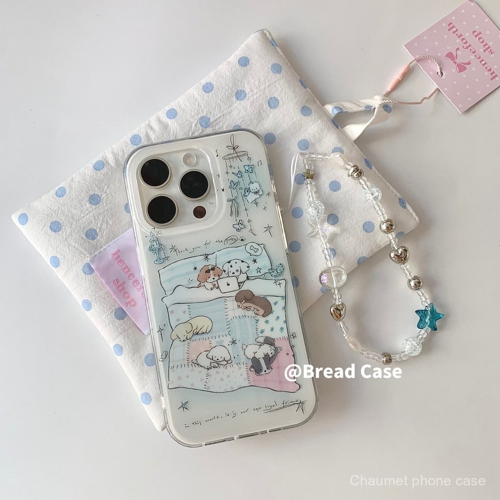 เคสมือถือสำหรับสุนัขที่มีเตียงรองรับ iphone13เคสมือถือ12/14/15/13Pro/11 /xr หุ้มทั้งเครื่องกันกระแทก