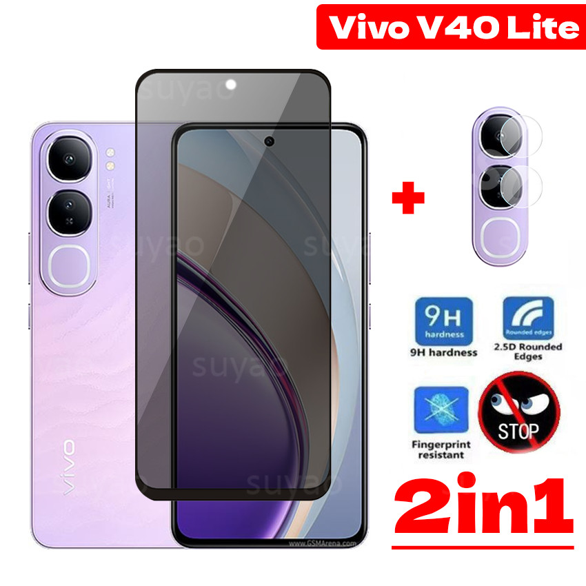 สําหรับ Vivo Y31 Y19S Pro Y21d V60 V50 V40 Lite V40Lite Y200 Anti-Spy Full Privacy Tempered Peek แก้