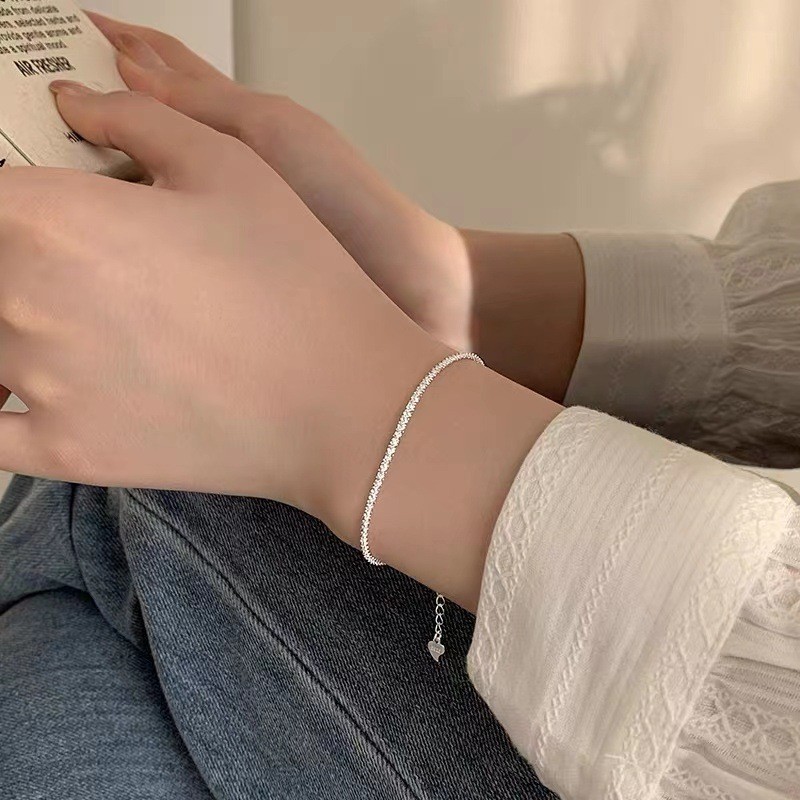 ส925 สร้อยข้อมือดาวเงินสเตอร์ลิงเครื่องประดับแฟชั่นที่เรียบง่ายของขวัญนักเรียนหญิง