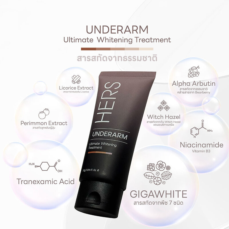 Hers Underarm Ultimate Whitening Treatment 30g เฮอร์ส ทรีทเมนท์เข้มข้น สำหรับดูแลผิวใต้วงแขน. - รูปที่ 2