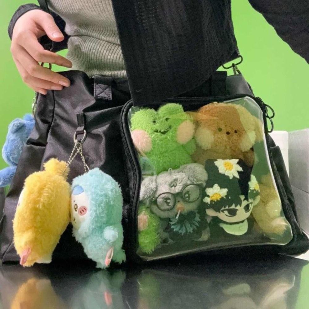 Homehaven กระเป๋าใส Itabag, Clear ความจุขนาดใหญ่ Commute Ita กระเป๋า, แฟชั่นไนลอน Creative DIY ตุ๊กตาไหล่กระเป๋า JK