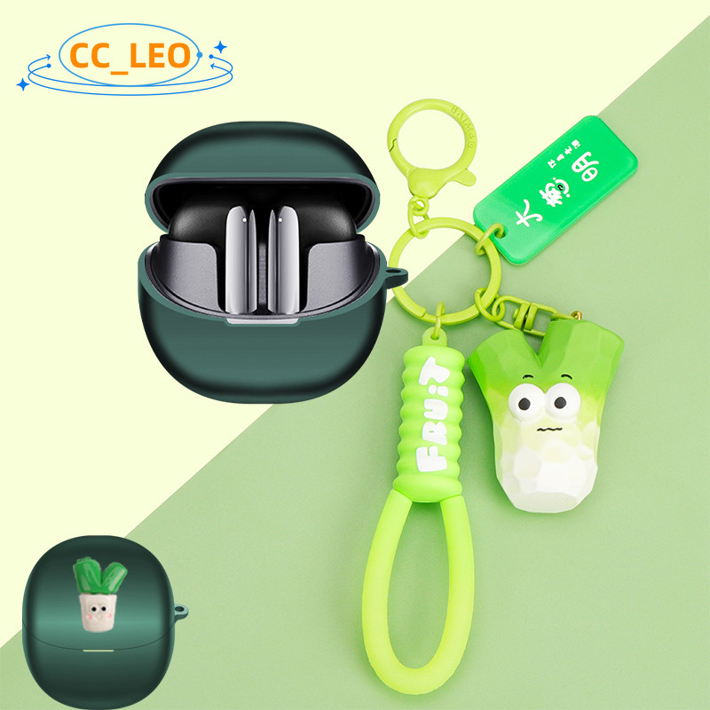 For QCY AilyBuds Pro Case QCY AilyBuds Pro+ Silicone Soft Case Cartoon Dinosaur Keychain Pendant Sho