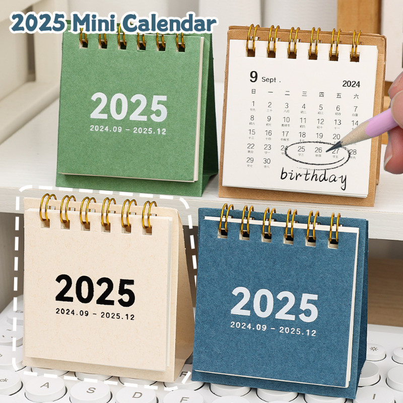 2025 ปฏิทินตั้งโต๊ะขนาดเล็ก - ปฏิทินตั้งโต๊ะเรียบง่าย - อุปกรณ์วางแผนรายเดือน - ตกแต่งเดสก์ท็อปknickknacks - อุปกรณ์การเรียนในสํานักงาน