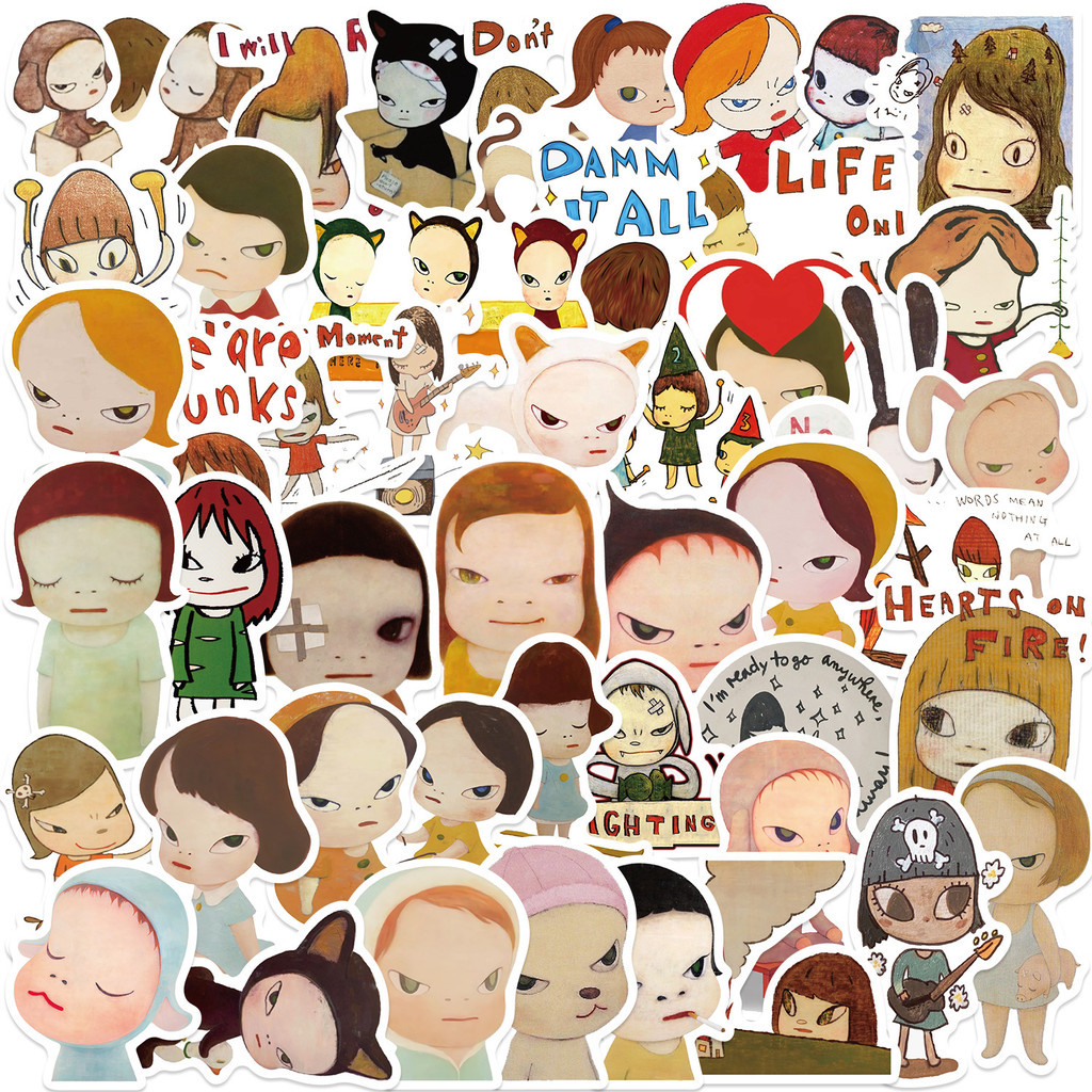 พร้อมส่ง JAPAN design yoshitomo nara โยชิโตโมะ นาระ sticker กันน้ำ 50pcs pop mart ติกเกอร์