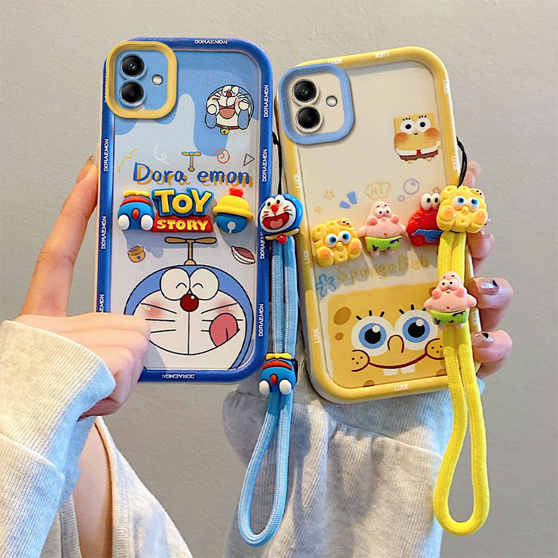 Samsung Galaxy a05 a05s a06 a10 a10s a11 a12 a13 a14 a15 a16 a31 a315f a32 a33 4g 5g เคสโทรศัพท์สุภาพสตรีกันกระแทก Enclosed เคสซิลิโคนพร้อมเชือกเส้นเล็ก