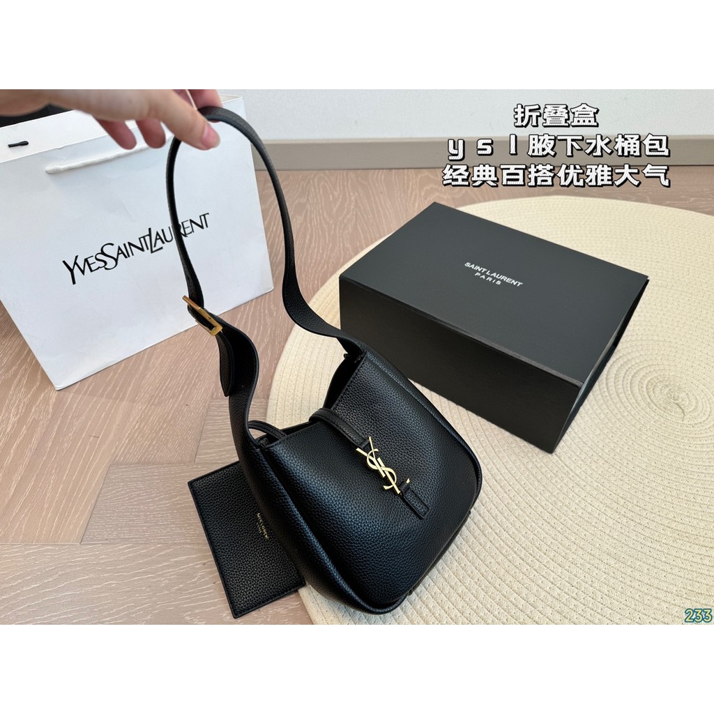 Ysl กระเป๋าสะพายผู้ชายและผู้หญิงกระเป๋าสะพาย Tote กระเป๋าผู้หญิงกระเป๋าถือกระเป๋าช้อปปิ้งหรูหรา