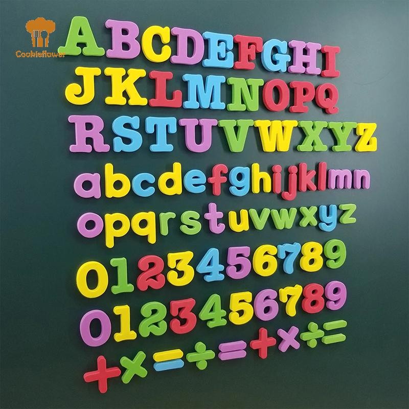 Ckfr แม่เหล็กตัวอักษรตัวเลขตัวอักษร ABC 123 แม่เหล็กติดตู้เย็นพลาสติกการศึกษาก่อนวัยเรียนการเรียนรู้ชุดของเล่น Uppercase Lowercase คณิตศาสตร์ใหม่
