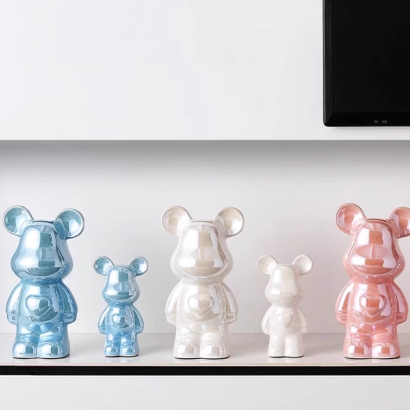 กระปุกออมสินหมีเซรามิก กระปุกออมสิน 28cm BearBrick สีโลหะต่างๆ งานกระเบื้องเซรามิค ของตกแต่งบ้าน - รูปที่ 7