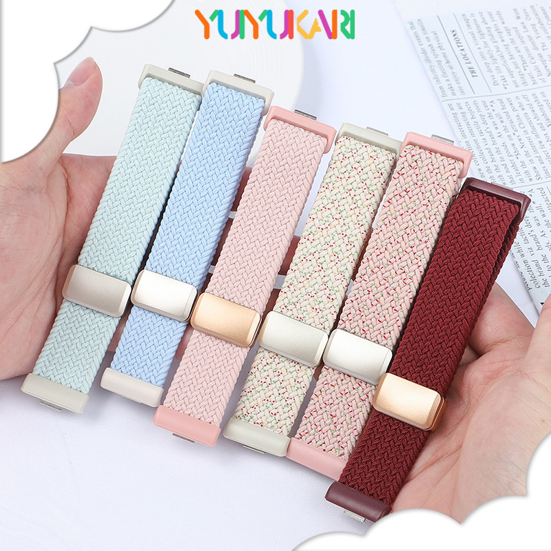 สายไนล่อน Scrunchie ถักสำหรับ for Huawei Watch Fit 5 4 3 / 5 Pro / 4 Pro อุปกรณ์เสริมหัวเข็มขัดแม่เหล็กที่ระบายอากาศ