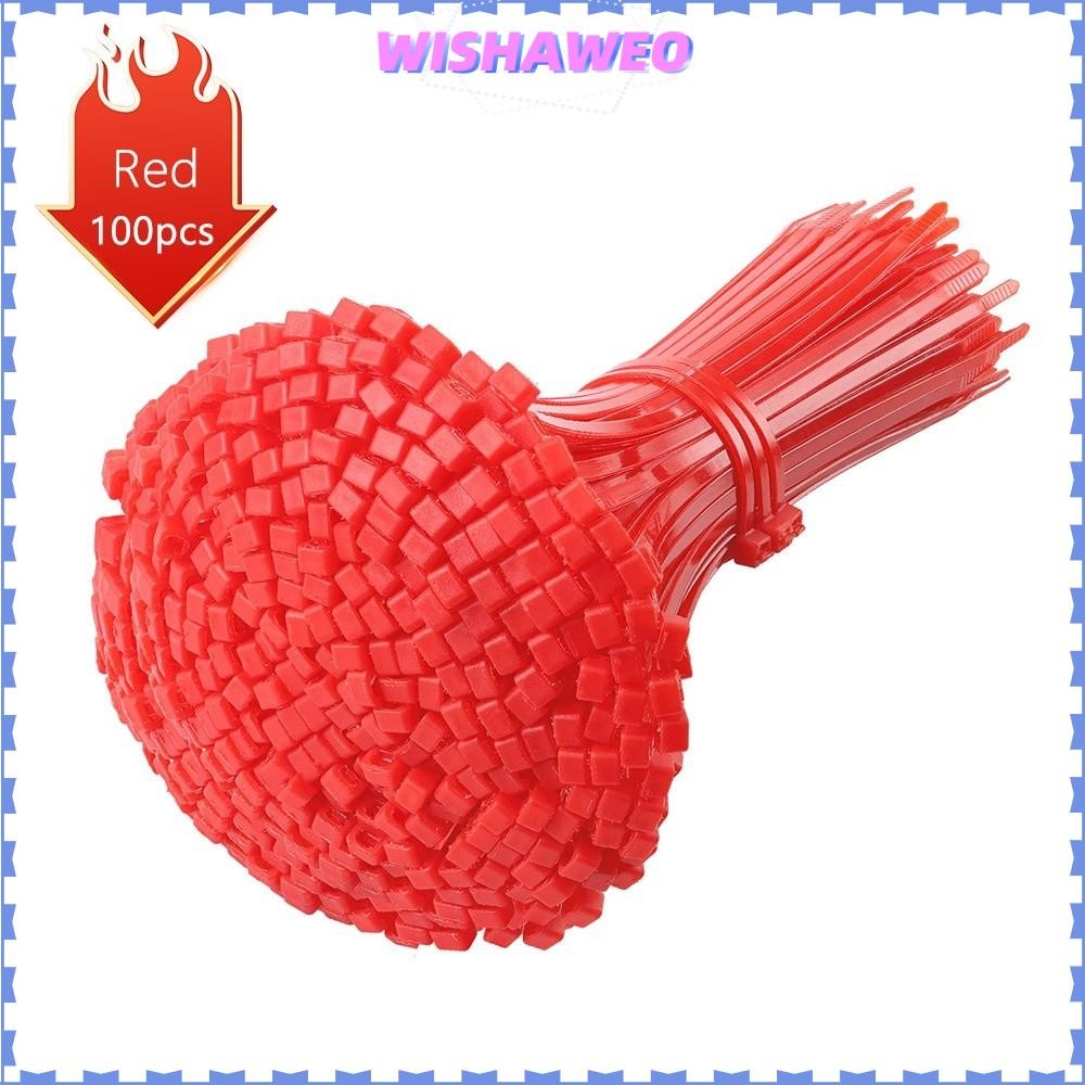 WISHAWEO 100 ชิ้น ​​สายรัดสายไฟ​​, ไนลอนมือเครื่องมือตนเองล็อคสายผูก​​, การจัดการสายเคเบิล​​ ​​ ลวดพันหัว​​ ​​สายรัดลวดพลาสติก​​ ​​แอปพลิเคชั่นอุตสาหกรรม​​