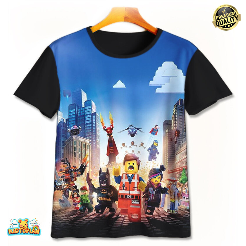 3D การ์ตูน Lego Marvel Superheroes เสื้อยืดเด็ก v2 ชายหญิงเสื้อผ้าอายุ 1-12 ปี