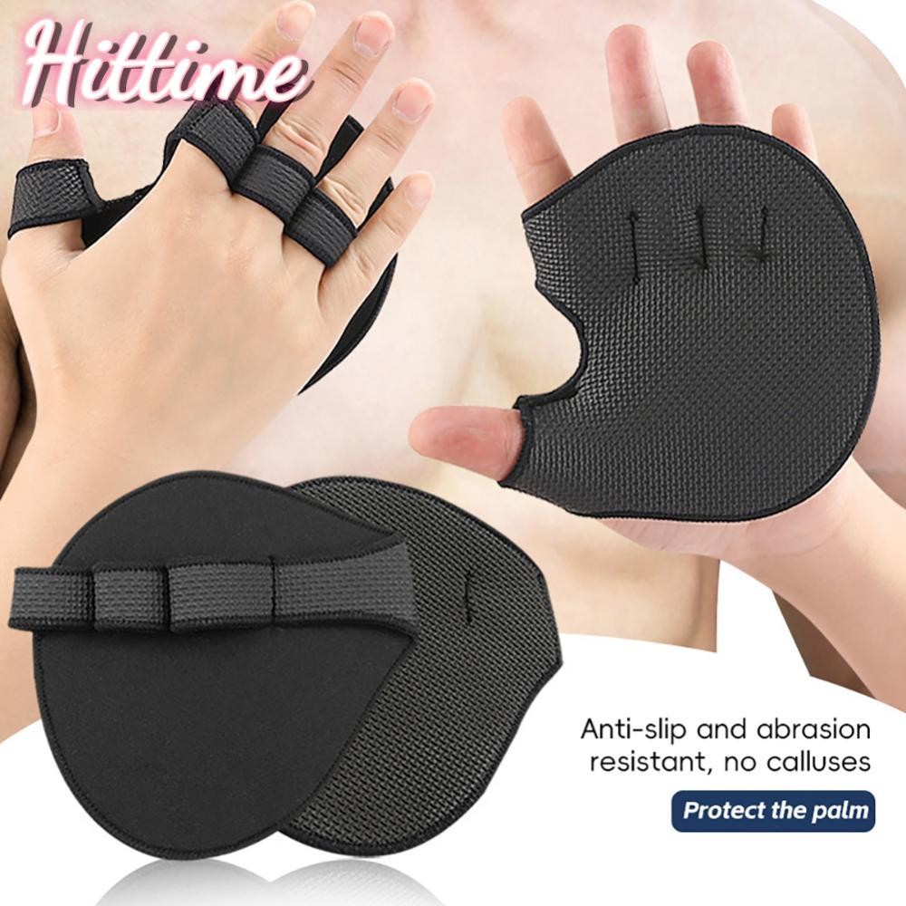 HITTIME 1 คู่ Four-Finger Fitness Hand Protectors Abrasionproof ป้องกันแคลลัส Palm Pad สําหรับ Deadl