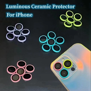 ฟิล์มป้องกันเลนส์เรืองแสง สำหรับ iPhone 16 17 Air ไอโฟน11 15 13 14 12 Pro Max Plus 13 mini Luminous เลนส์ป้องกันกระจกบน