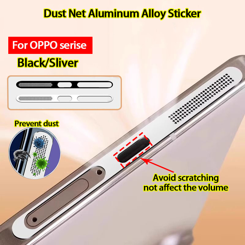สําหรับ OPPO Reno 13 14 13F 14F Pro 5G ฝุ่นสุทธิอลูมิเนียมสติกเกอร์ใหม่ลําโพงโทรศัพท์ฝุ่นสุทธิสติกเกอร์ฝาครอบกันฝุ่นกรองพอร์ตชาร์จทําความสะอาดป้องกันหน้าจอสนิมตาข่าย