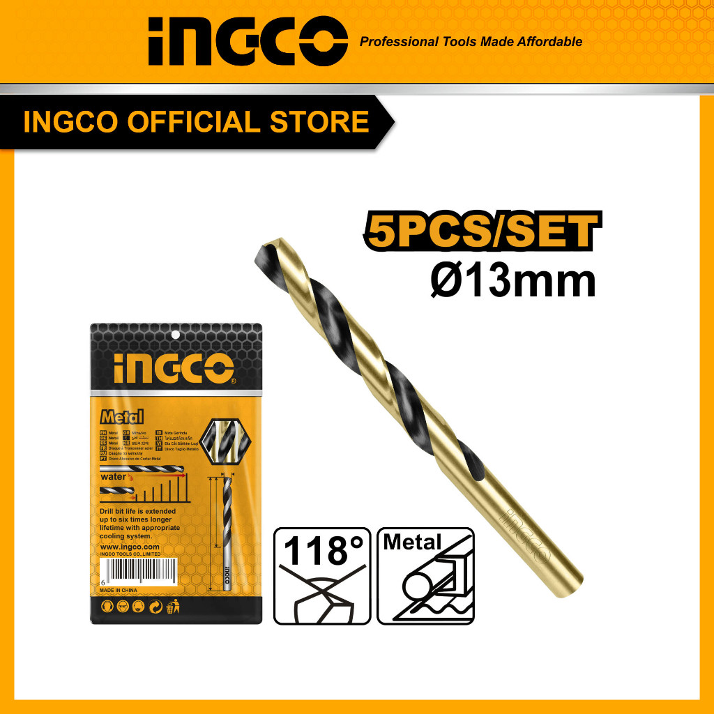 ดอกสว่านเจาะเหล็ก MATA INGCO DBT 13MM BASIC 5 ชิ้น1101303