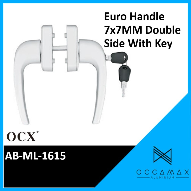 OCX 1615 Euro Multipoint Handle 7x7MM สองด้านพร้อมกุญแจ
