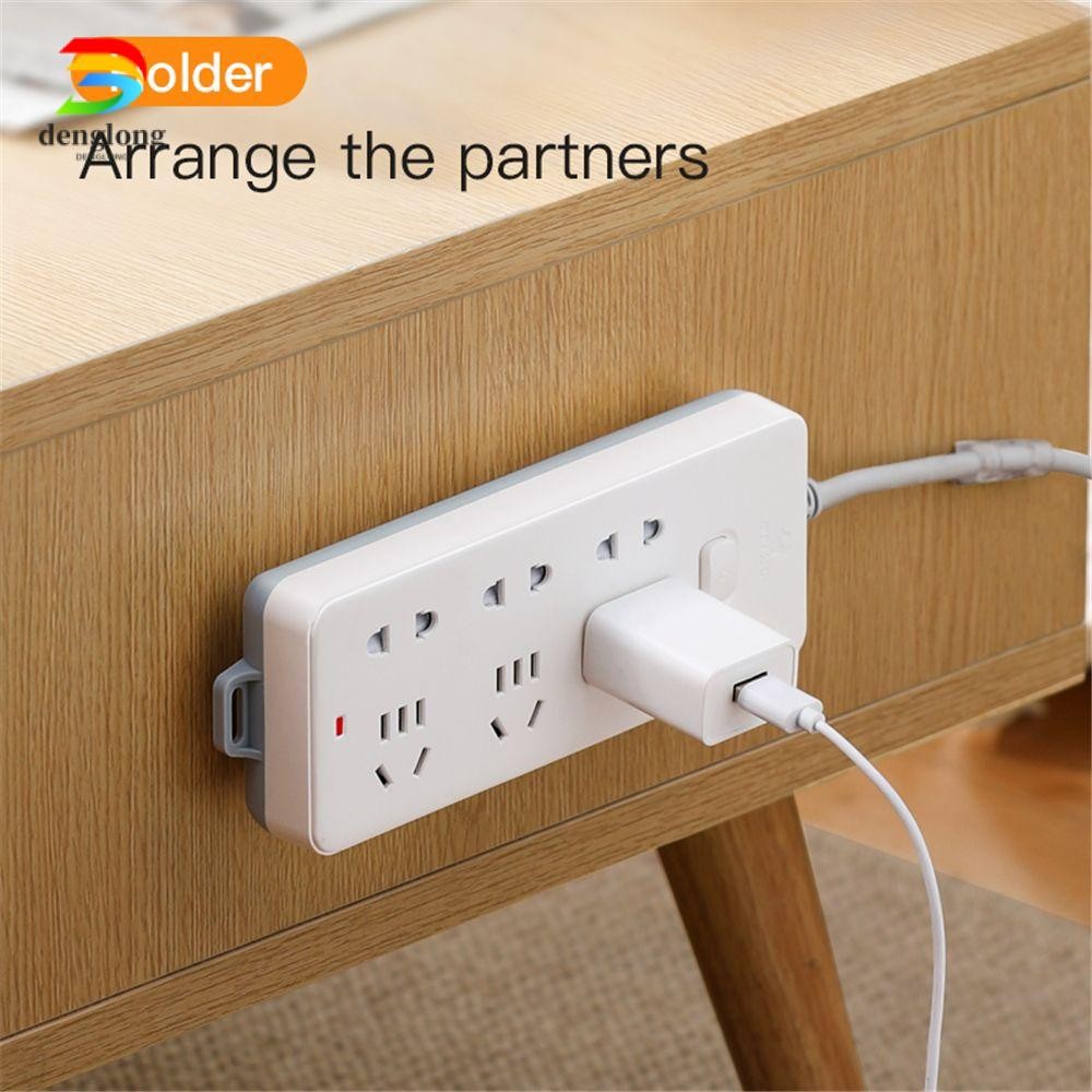 DENGLONG Power Strip Holders Home Decor Gadget Self-Adhesive Seamless Storage Shelf Wall Fixer ติดผน