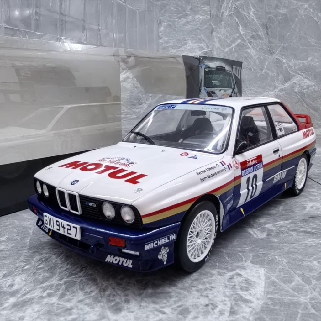IXO 1/18 BMW E30 M3 #10 BMW Racing Model Alloy ไม่เปิดไม่ออกจากโมเดลพิมพ์