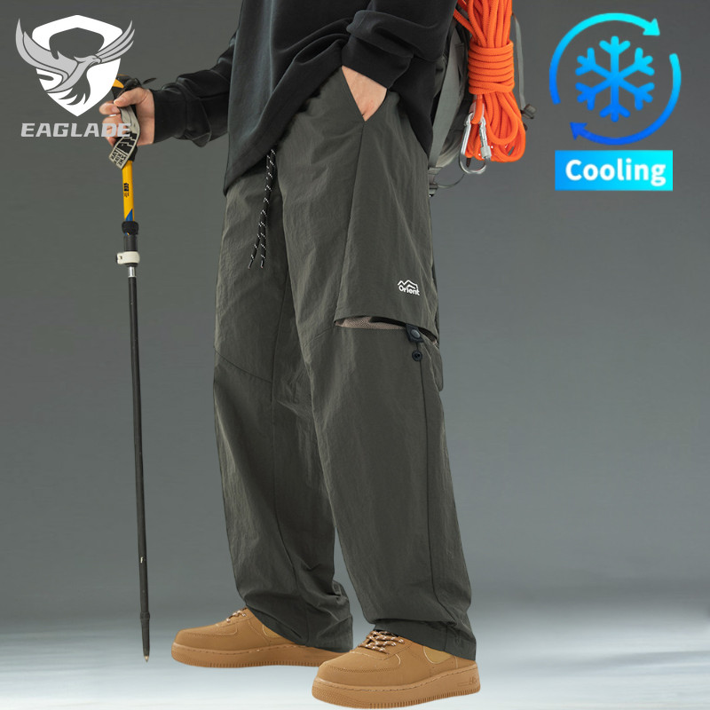 EAGLADE Tactical Cargo Baggy Loose Pants for Men Waterproof Breathable MK2389 in Grey Green B02