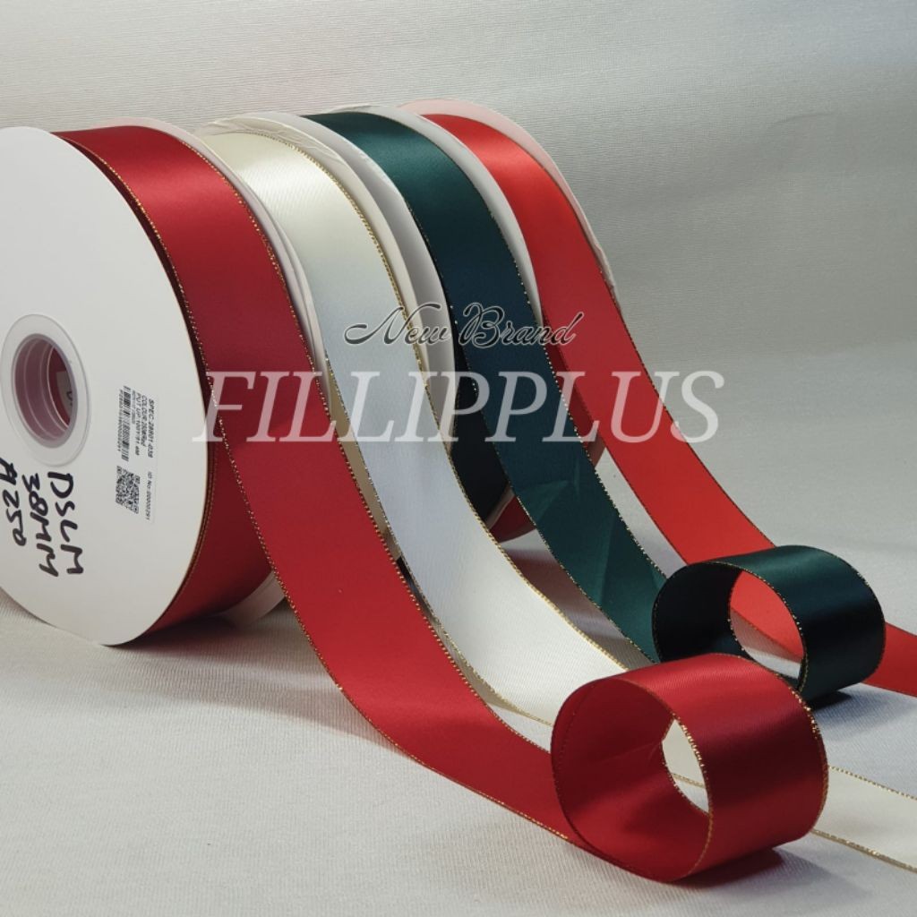 3.8 ซม. - Double Satin List Gold / Satin List Gold 3.8 ซม. | 25 หลา - 100 หลา DS Gold List