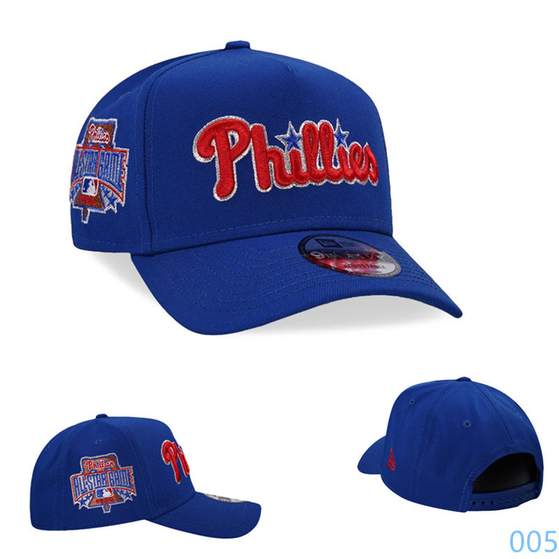 MLB Phillies หมวกเบสบอลสําหรับผู้ชายและผู้หญิงเย็บปักถักร้อย Snapback แบบปรับได้