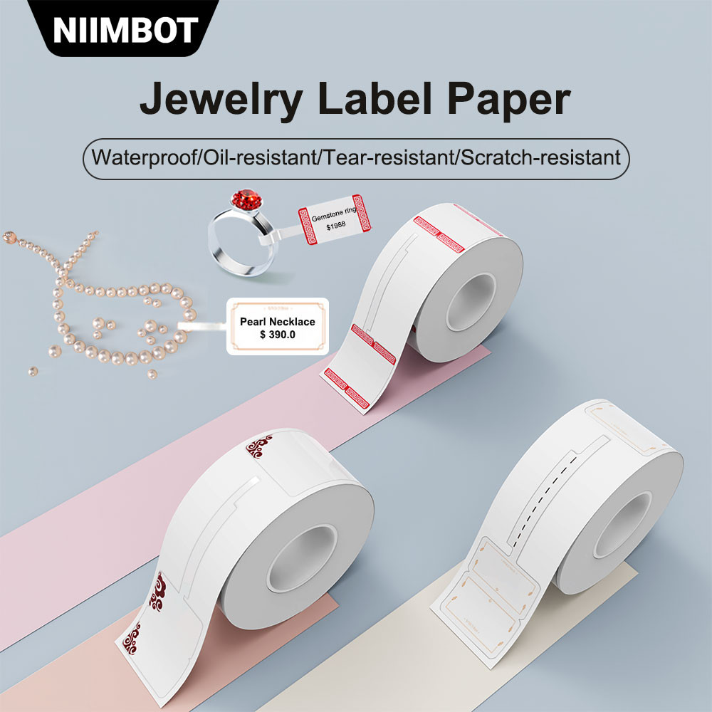 NIIMBOT B21/B1/B3S กระดาษสติ๊กเกอร์ฉลากเครื่องประดับ กระดาษราคาแว่นตาความร้อน