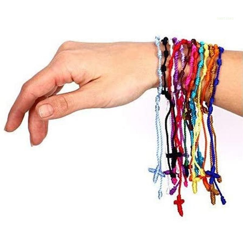 San* 12x Kabbalah Good Luck สร้อยข้อมือทิเบต 7 Knot String สําหรับแฟนแฟน