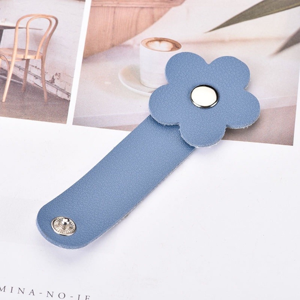 【⚡เวลาจำกัดราคาต่ำ】ที่ม้วนเก็บสายดอกไม้ ซูโย, คลิปจัดระเบียบสายไฟแบบหนังแบบใช้ซ้ําได้, อุปกรณ์เสริมสายรัดยึดแบบพกพาสายหูฟัง - รูปที่ 4