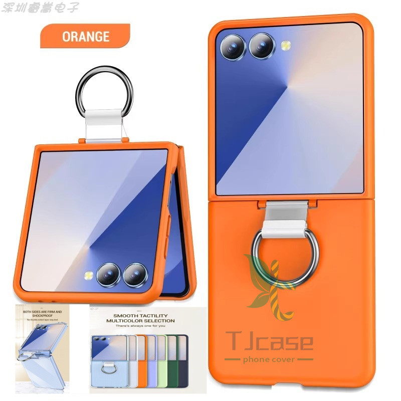 Grip Ring Case Cover Samsung Galaxy Z Flip 7 6 5 4 3 Z Flip 7 FE Finger Buckle Solid Color Hard Pc C