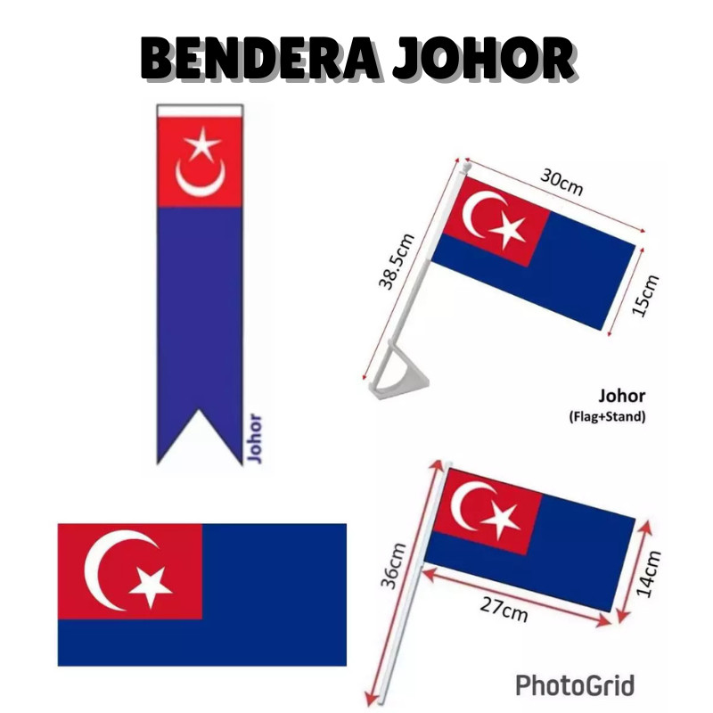 ShopWithJoyBendera Johor Hand Flag / Spring Flag / Car Flag / Bunting Bunch Flag Johor / 2x4ft 3x6ft
