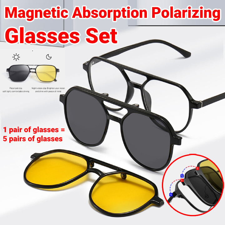 แว่นกันแดดรุ่น Aviator กรอบใหญ่ พร้อมเทคโนโลยีแม่เหล็ก