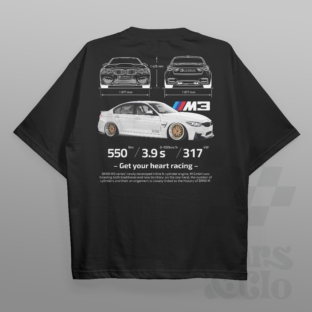 [S-5XL ขนาดเต็ม] เสื้อยืดผู้ชายสีดำพิมพ์ลายรถ BMW F80 M3 สีฟ้าและทอง ในสไตล์อินเทรนด์ ราคา ถูกที่สุด ดีลบีเคเค