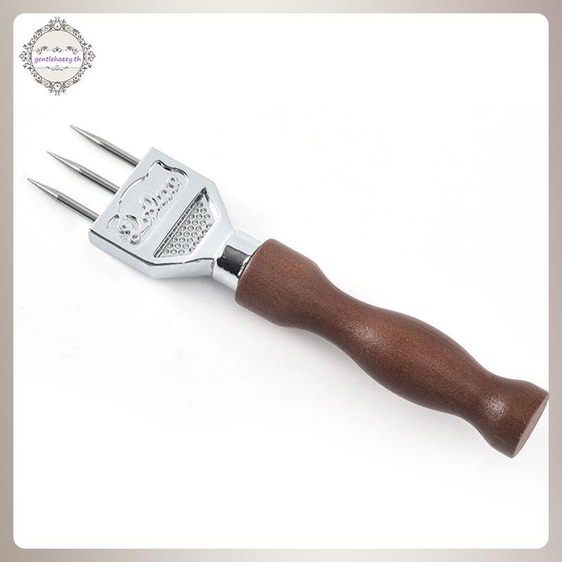 GG Ice Pick ชิปเปอร์น้ําแข็งที่ทนทานพร้อมที่จับไม้เนื้อแข็งสแตนเลสสามง่าม TH