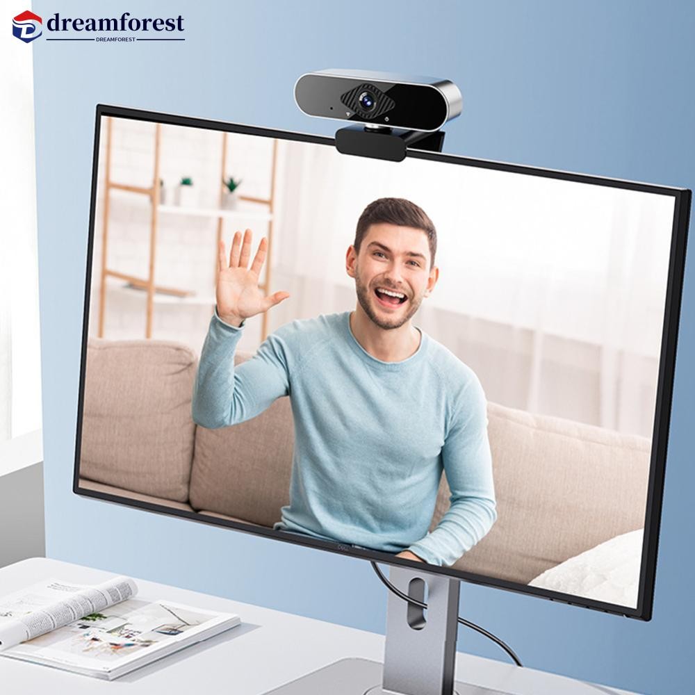 DFS 1080P 2K 4K Full HD Webcam พร้อมโฟกัสอัตโนมัติและ AI ไมโครโฟนในตัวขาตั้งหมุนได้