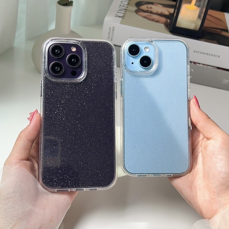 [i17] พร้อมส่ง✨ T4S10 เคสใสกากเพชรหลังแข็งงานดีมาก (V1) 🫧สำหรับ iPhone เคสไอโฟน เคสกลิตเตอร์ 16plus,
