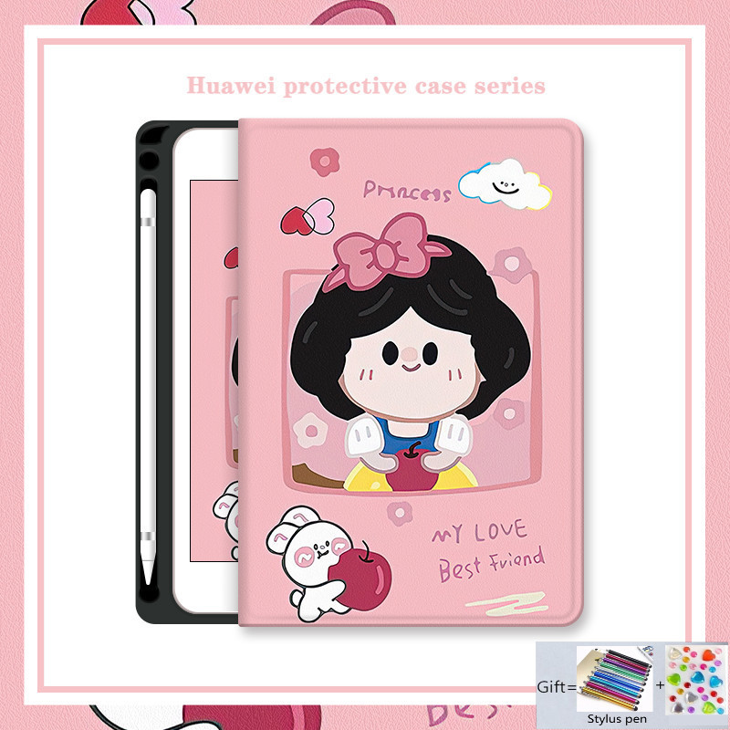 สําหรับ Huawei MediaPad T 5 10.1 M5 Lite M6 10.8 สําหรับ Huawei MatePad T10 T10s Air 11.5 Pro 11 Se 10.4 Pro 10.8 Honor Pad 9 12.1 X9 X8 Pro 12.6 13.2 กรณีพร้อมช่องเสียบปากกา Honor Pad 9 10 12.1 X8A X8 X9 11 2024 2025 12X V9 x8 M5 lite 10.1 M6 10.8 SE 11