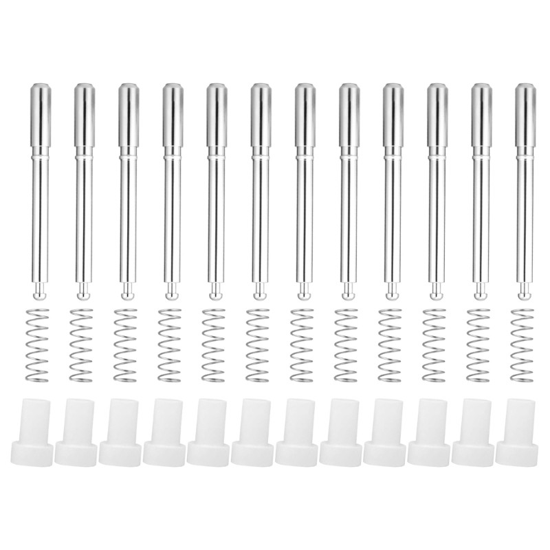 Nev ʚɞ 12 ชิ้น Heavy Duty หน้าจอหน้าต่างคลิปรักษาความปลอดภัยกลไก Plunger เหล็กพร้อมหมวกฤดูใบไม้ผลิอั