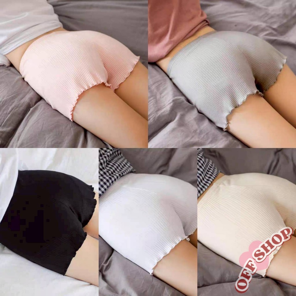 OFF SHOP 🥻ใหม่ 2025 กางเกงขาสั้น กางเกงซับใน ผ้าร่องสีพาสเทล กางเกงในผุ้หญิง ' KK5030