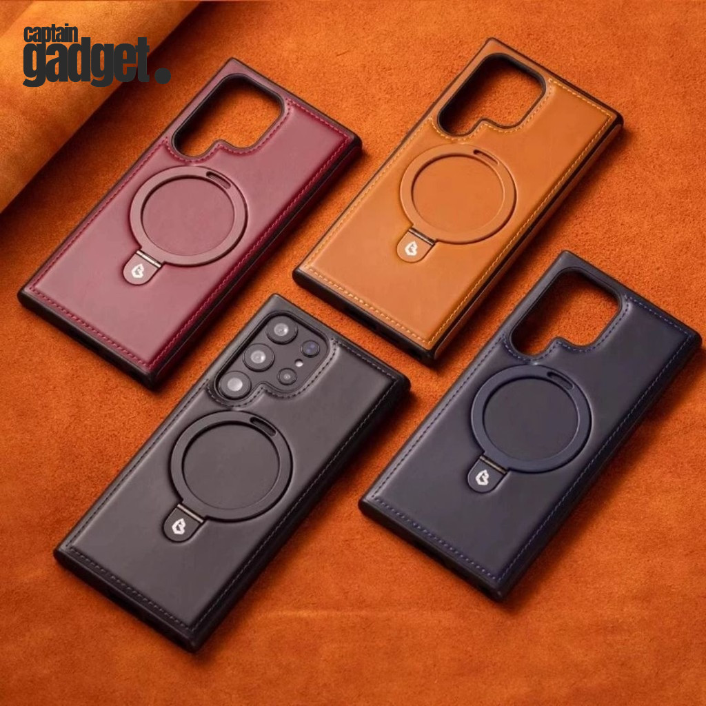 Magsafe Bracket Case Samsung S22 S23 S24 S25 S26 FE Ultra Plus Magsafe หนังวงเล็บแม่เหล็กเคสโทรศัพท์