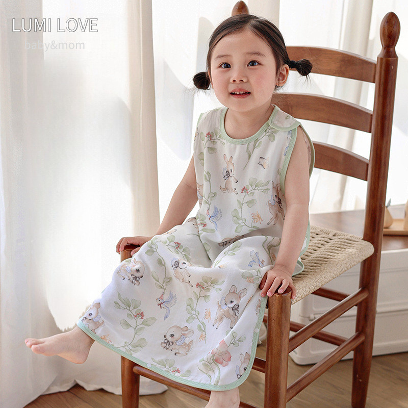 Lumilove Baby a-Class เสื้อแขนกุดถุงนอนเส้นใยไม้ไผ่เด็กชิ้นเดียว Anti-Cooling Anti-Kick