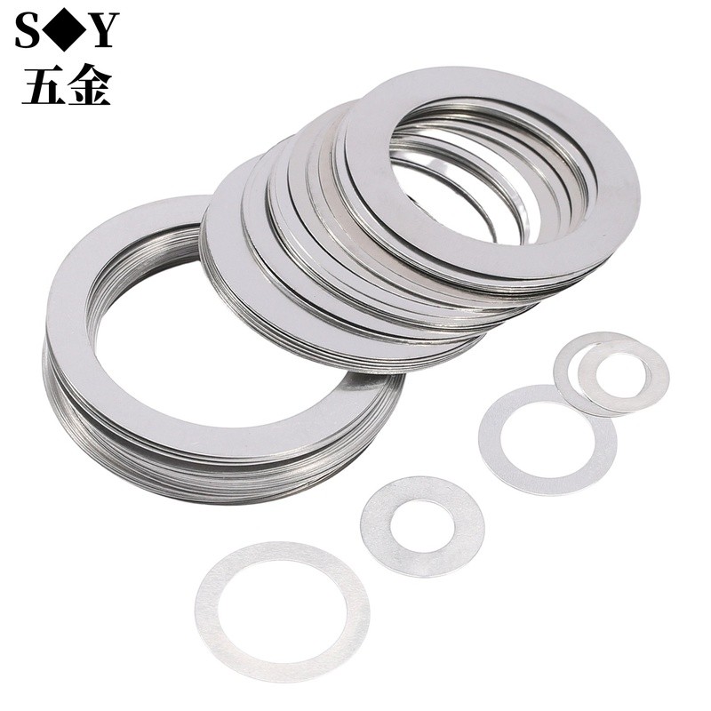 ((M8-M20) 304 สแตนเลสปะเก็นบางเฉียบรอบโลหะปะเก็นแบน 0.1/0.2/0.3/0.5 มม.ปรับช่องว่างปะเก็นแบนสําหรับเพลา M9M10M12M14M15M16M17M18 - รูปที่ 2