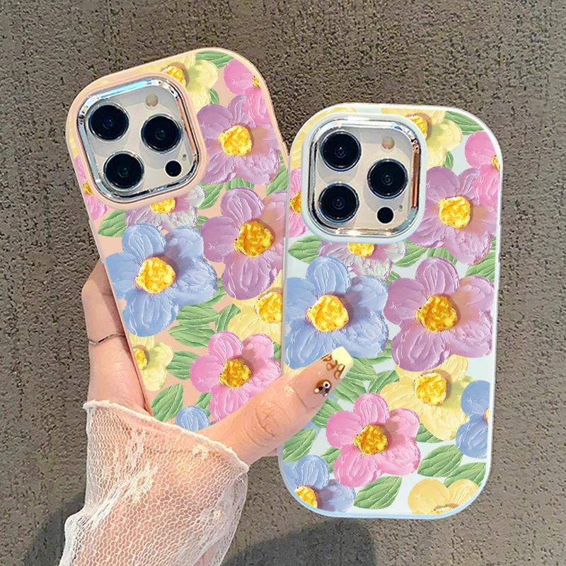 สําหรับ IQOO U5x Z7i Z9 5G Z9X 5G Silver Chrome เลนส์พืชคริสตัลดอกไม้ซิลิคอน Softcase Hp