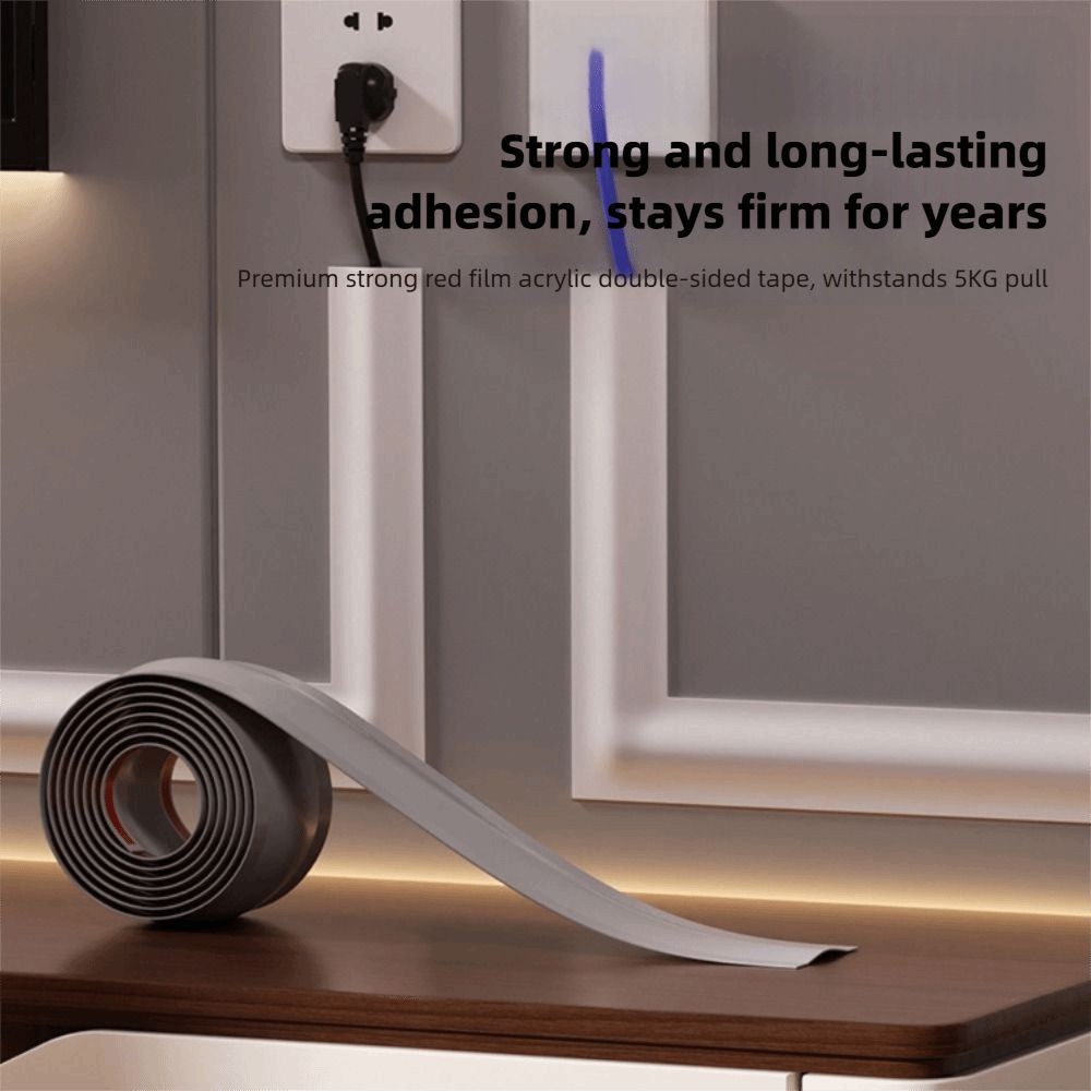 ฝาครอบสายไฟ BLACKON, ฝาครอบสายไฟ PVC แบบนุ่ม, ฝาครอบสายเคเบิลพื้นที่ทนทานแบบมีกาวในตัวคุณภาพสูงในร่ม - รูปที่ 2